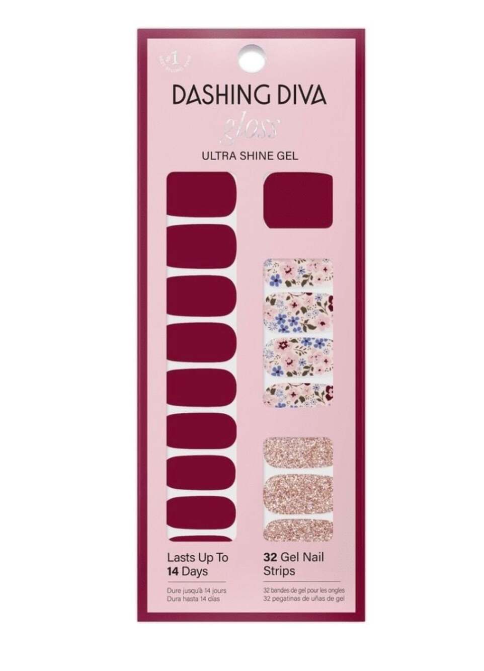 Dashing Diva Gloss Ultra Shine Gel Nail Strips in Wild Flower